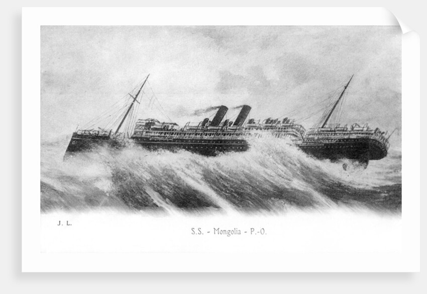 SS Mongolia in heavy seas by Anonymous