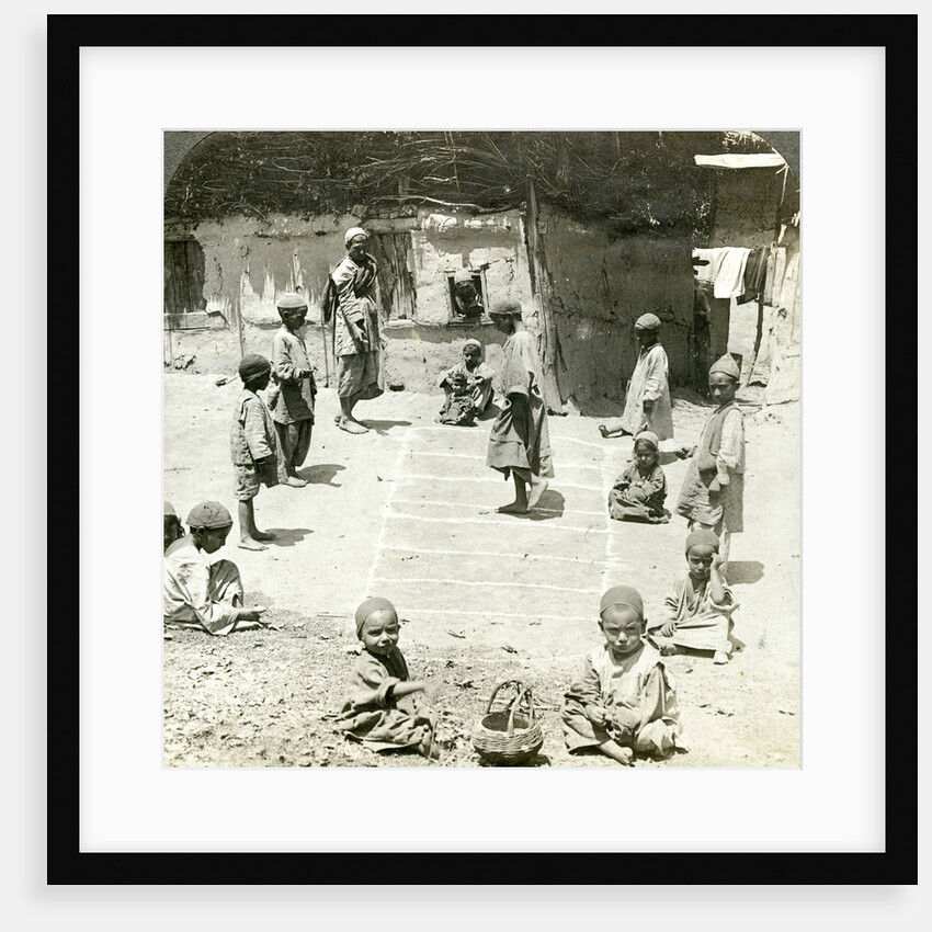 Children playing hopscotch, Kashmir, India by Underwood & Underwood