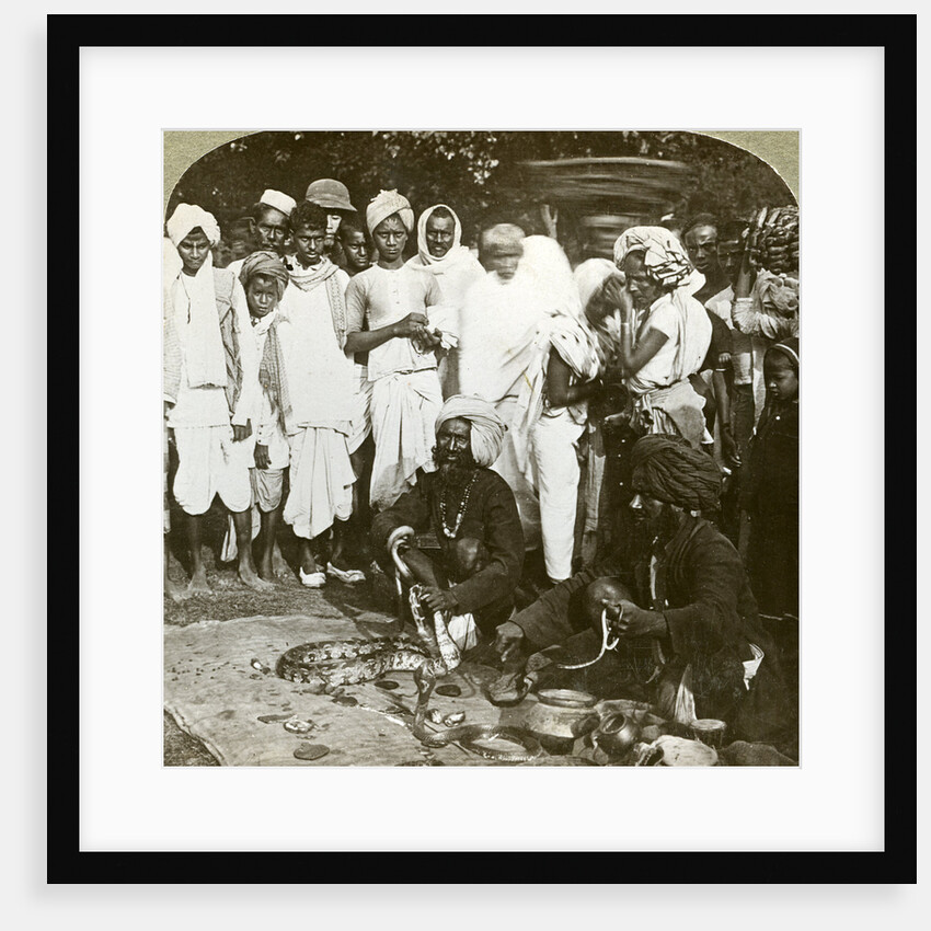 Snake charmer, Calcutta, India by Underwood & Underwood