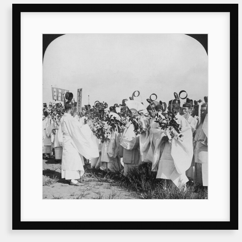 Shinto priests in a funeral procession for 'Hitachi Maru' victims, Tokyo, Japan by HC White