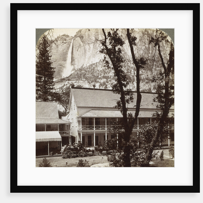 Sentinel Hotel, looking north across the valley to Yosemite Falls, California, USA by Underwood & Underwood