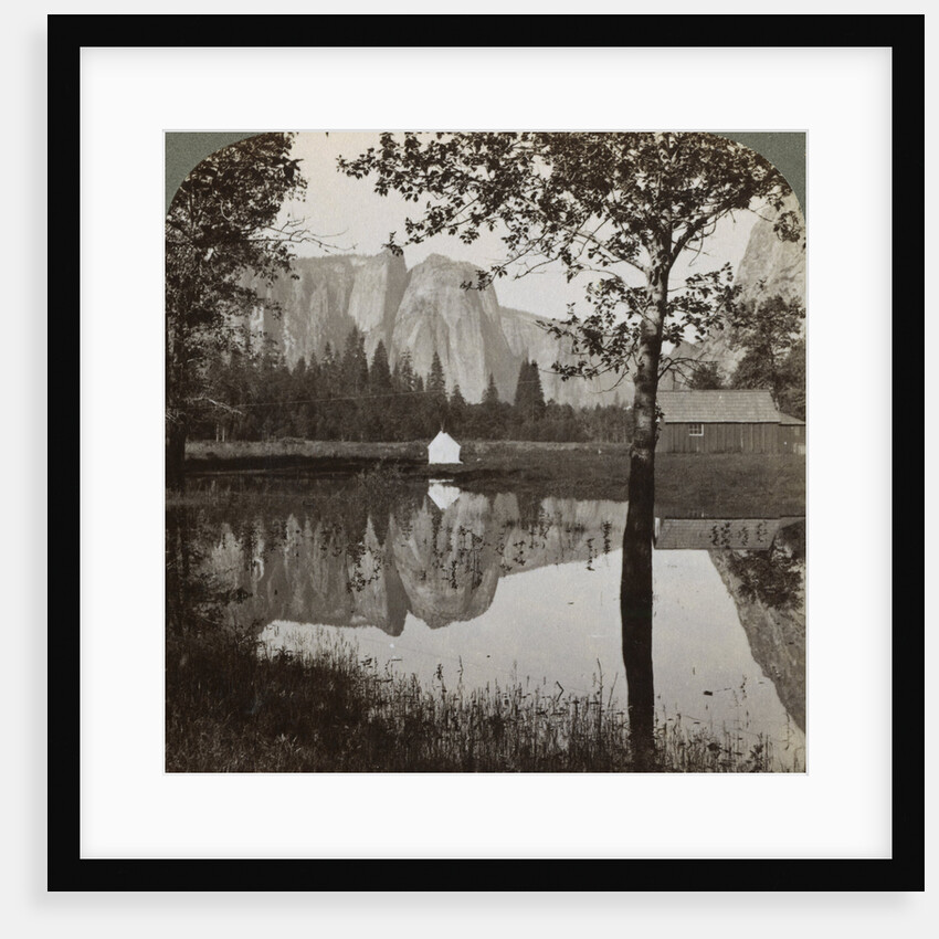 Mirror view of Cathedral Rocks, Yosemite Valley, California, USA by Underwood & Underwood