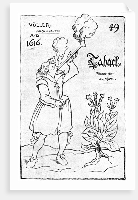 One of the earliest illustrations of smoking by Anonymous