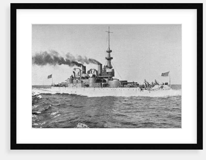 USS 'Indiana', American battleship by W Rau