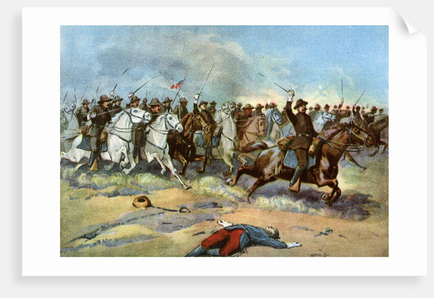 Cavalry charge by US regulars, Spanish-American War by Anonymous