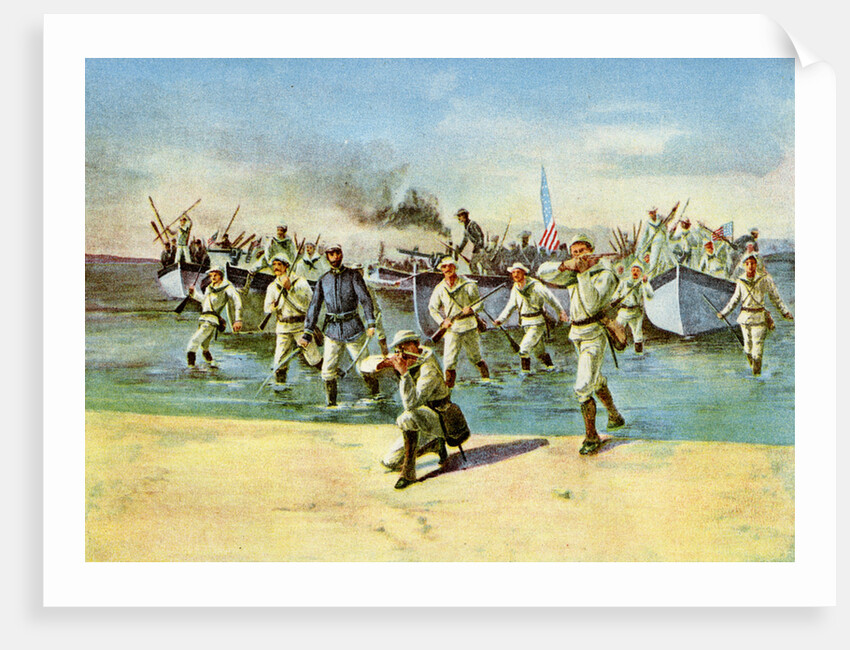 Landing ammunition for the insurgents, under fire, Spanish-American War, Cuba by Anonymous