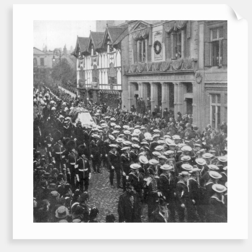 Sailors pulling the gun carriage carrying the coffin of Queen Victoria, Windsor, Berkshire by Anonymous