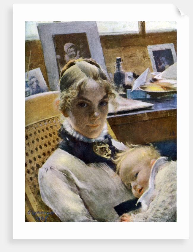 A Studio Idyll: the Artist's Wife and their Daughter Suzanne by Carl Larsson
