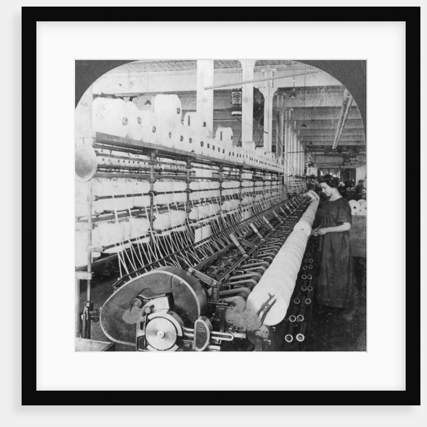 Doubling frame in a large woollen mill, Lawrence, Massachusetts, USA by Keystone View Company