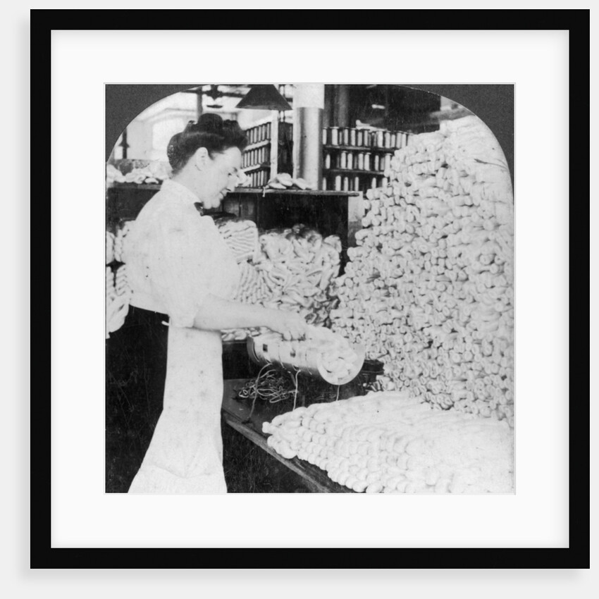 Weighing and sorting raw silk skeins, South Manchester, Connecticut, USA by Keystone View Company