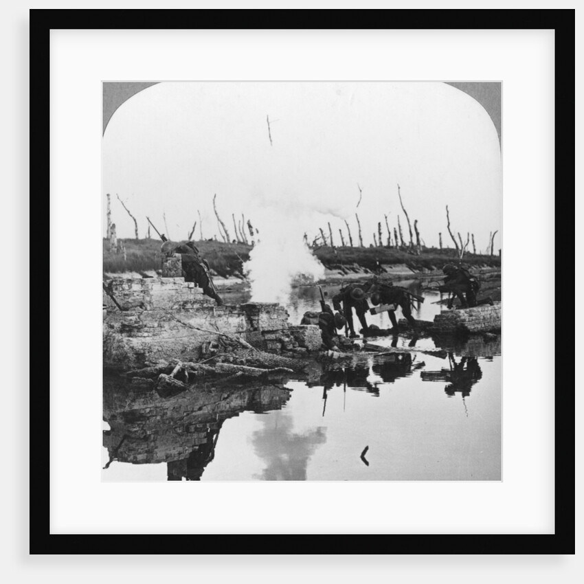 British troops on the Yser Canal, Flanders, Belgium, World War I by Realistic Travels Publishers