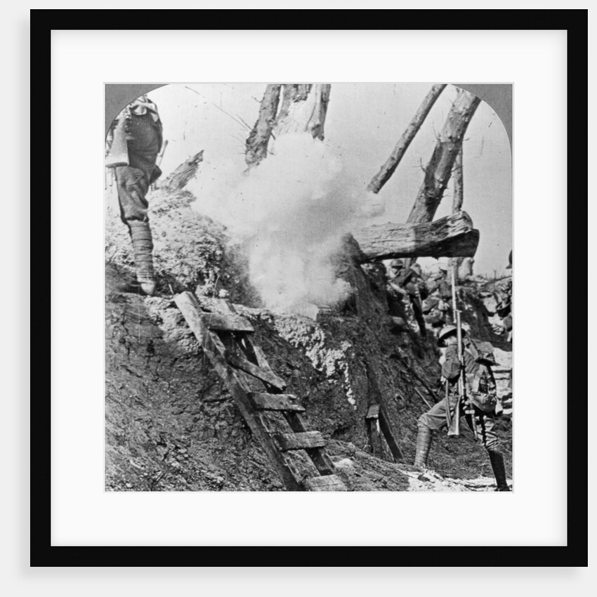 British troops going over the top, Flanders, Belgium, World War I by Realistic Travels Publishers