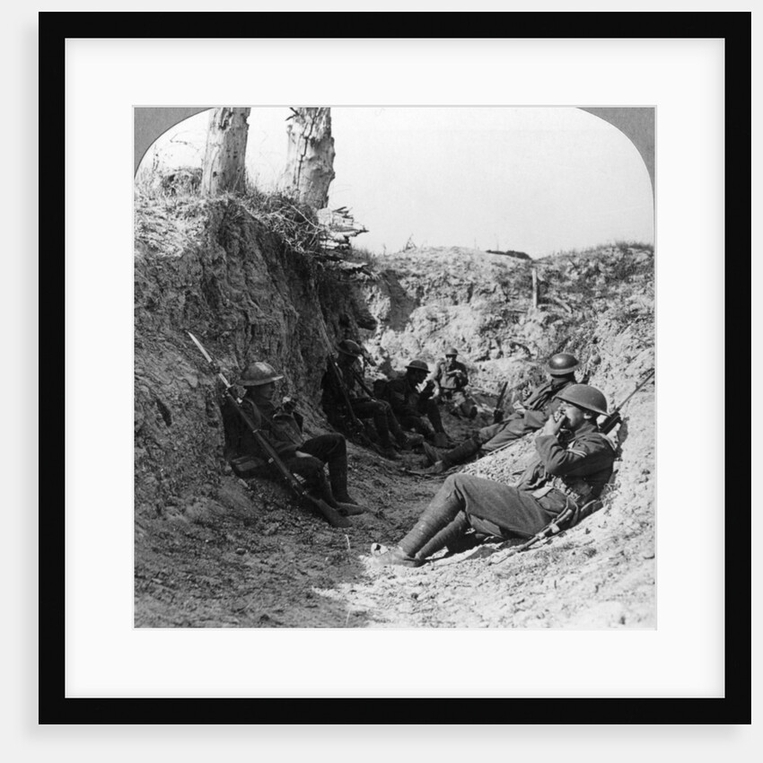 Troops waiting in a trench near Arras, France, World War I by Realistic Travels Publishers