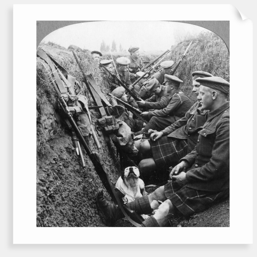 A section of Seaforth Highlanders snatching a moments respite, World War I by Realistic Travels Publishers