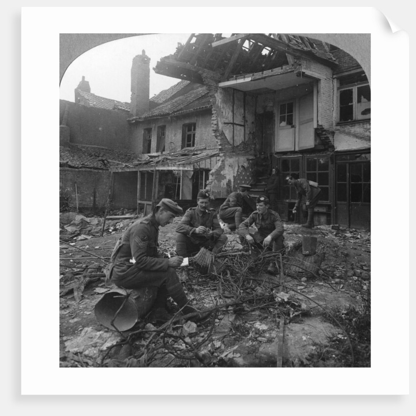 Houses damaged by German shellfire, Ypres salient, Belgium, World War I by Realistic Travels Publishers