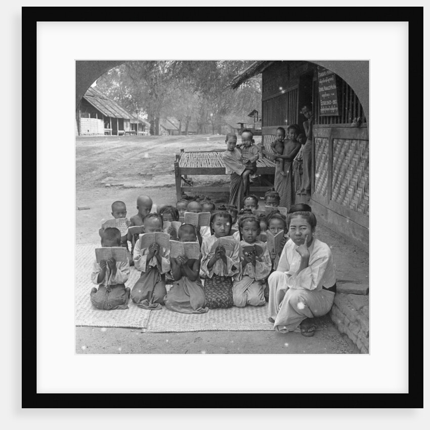 Village school and teacher, Amarapura, Burma by Stereo Travel Co