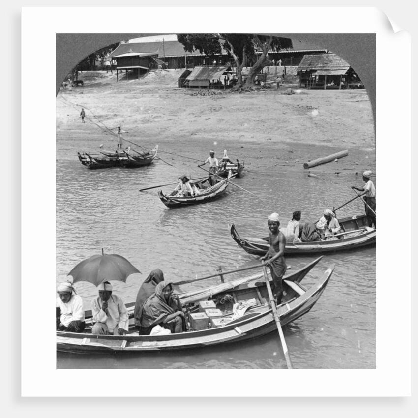 Boats on the Irrawaddy River, Sagaing, Burma by Stereo Travel Co
