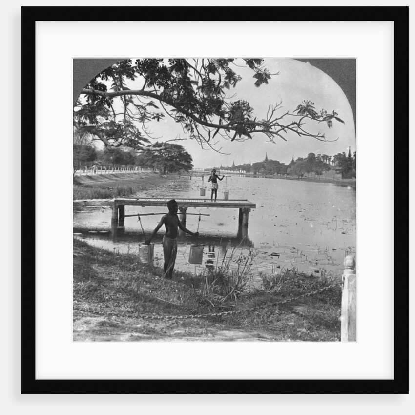 West side of the Fort, showing the moat, Mandalay, Burma by Stereo Travel Co