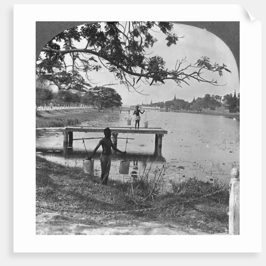 West side of the Fort, showing the moat, Mandalay, Burma by Stereo Travel Co
