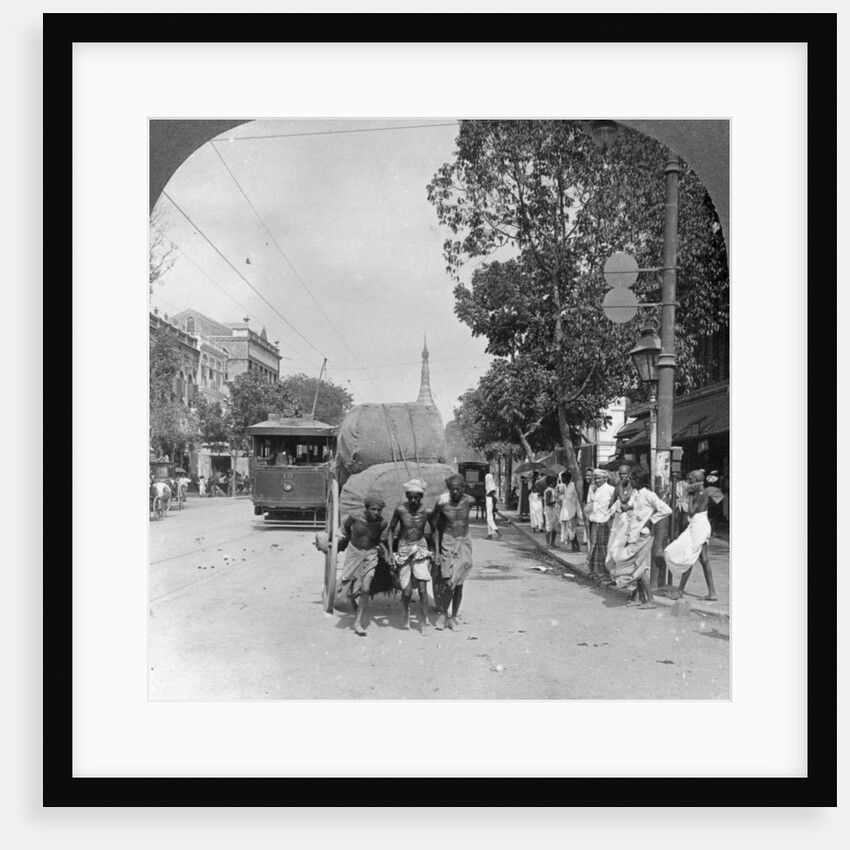 Dalhousie Street, busiest in the city, Rangoon, Burma by Stereo Travel Co