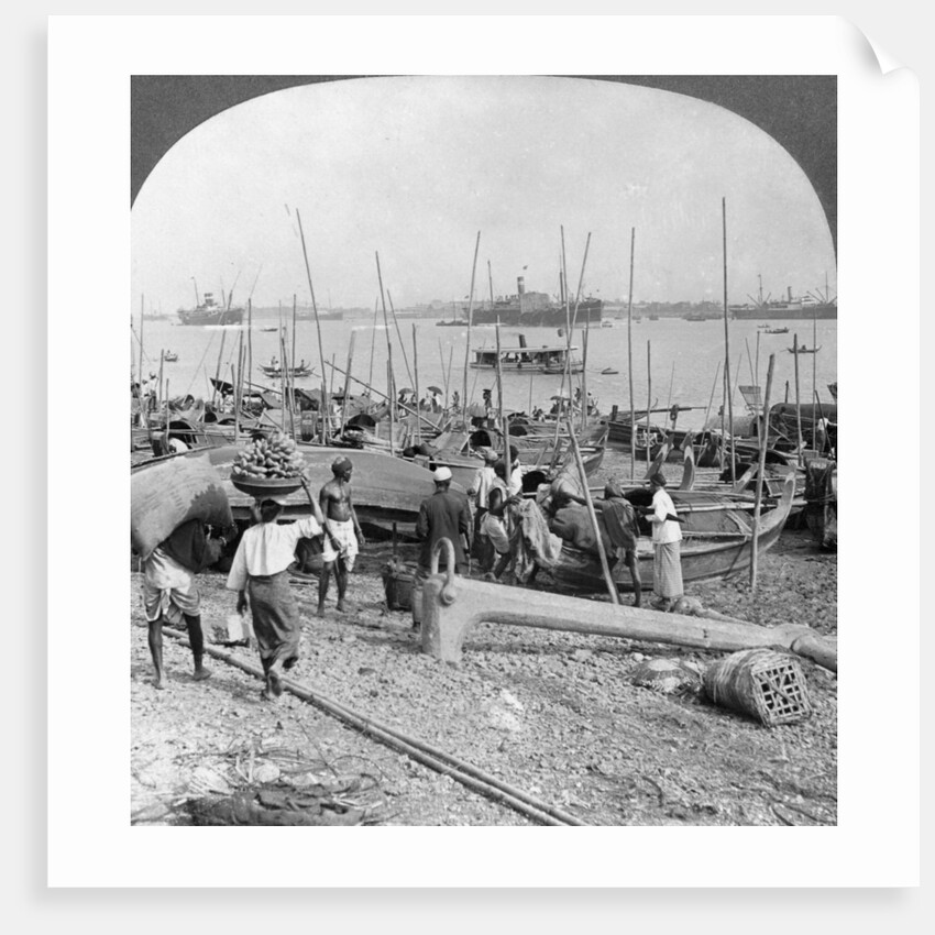 Harbour of Rangoon on the Irawaddy River, Burma by Stereo Travel Co