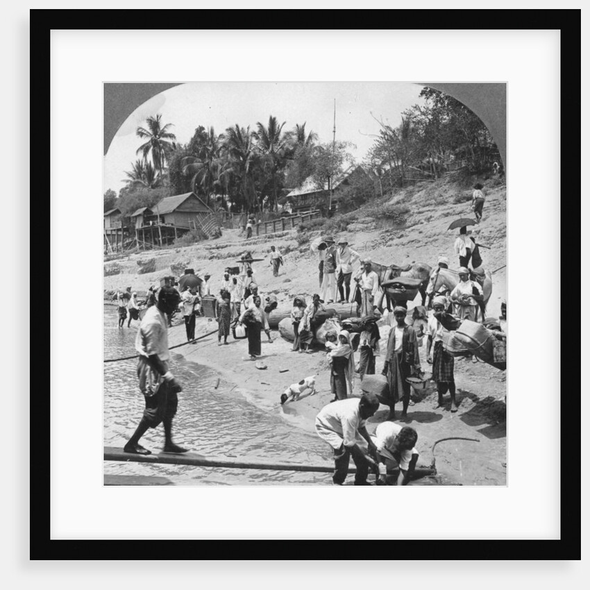 Passengers embarking on an Irrawaddy steamer, Mada, Rangoon, Burma by Stereo Travel Co