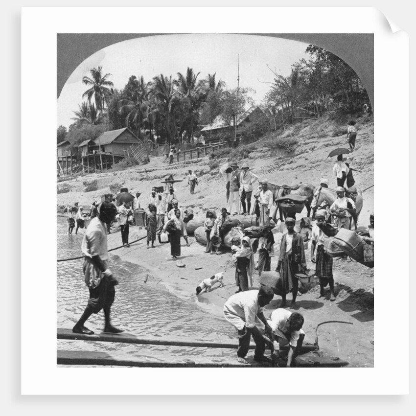 Passengers embarking on an Irrawaddy steamer, Mada, Rangoon, Burma by Stereo Travel Co