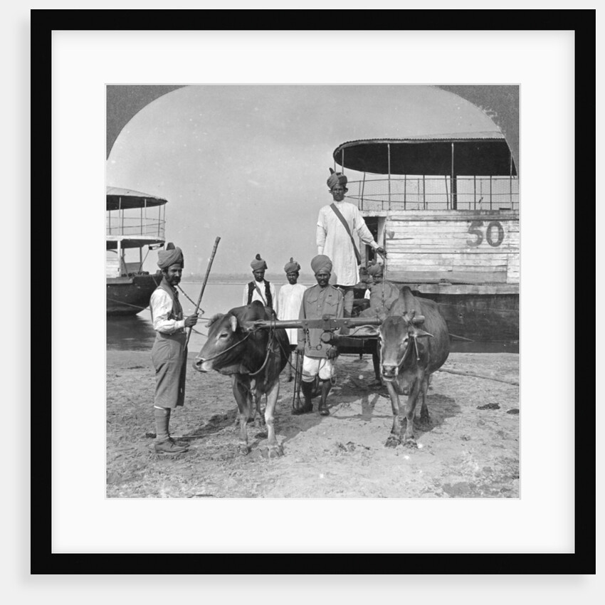 Military transport cart with an escort of Indian soldiers, Burma by Stereo Travel Co