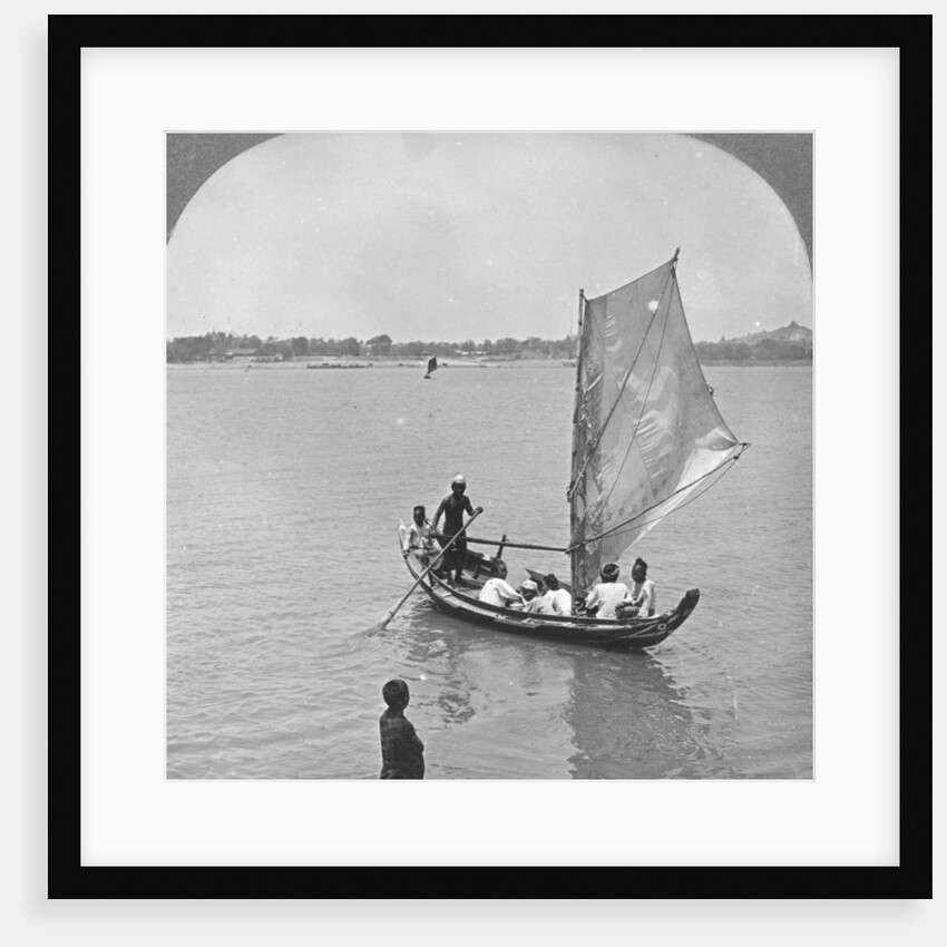 A sailing boat on the Irawaddy River, Burma by Stereo Travel Co