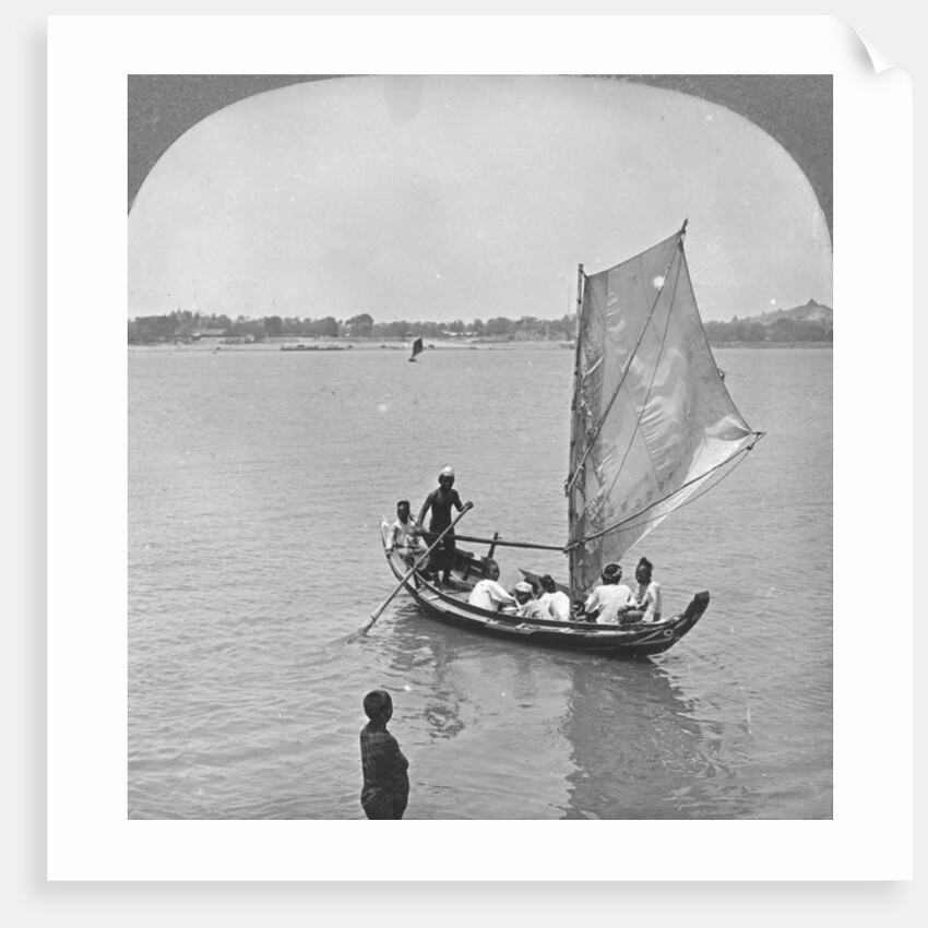 A sailing boat on the Irawaddy River, Burma by Stereo Travel Co