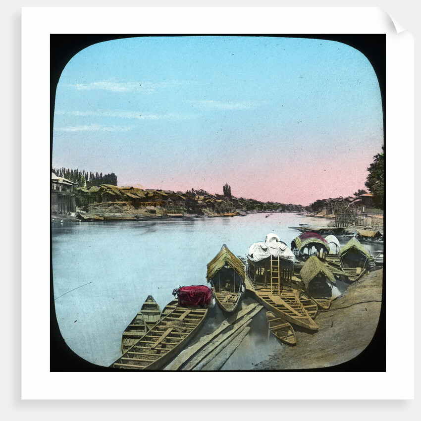 State barge opposite a Maharajah's palace, India by Anonymous