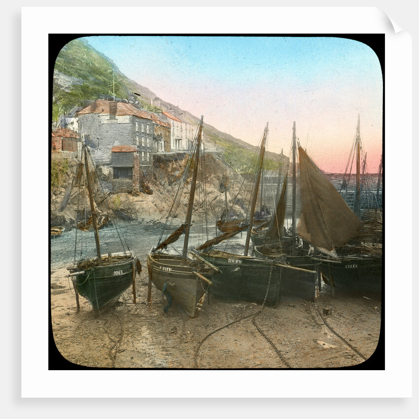 Fishing fleet at low tide, Polperro, Cornwall by Church Army Lantern Department