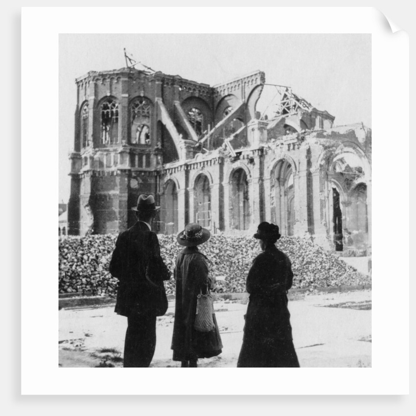 Damage to the Church of Notre Dame, Armentières, France, World War I by Nightingale & Co
