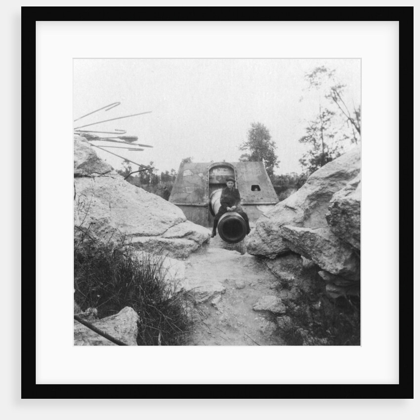 Langer Max, German rail mounted siege gun, Moere, near Ostend, Belgium, World War I by Nightingale & Co