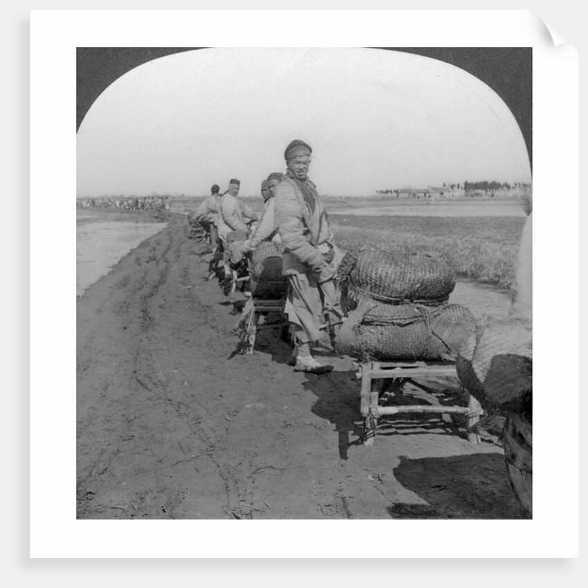Conveying salt to the interior by wheelbarrow train by Keystone View Company