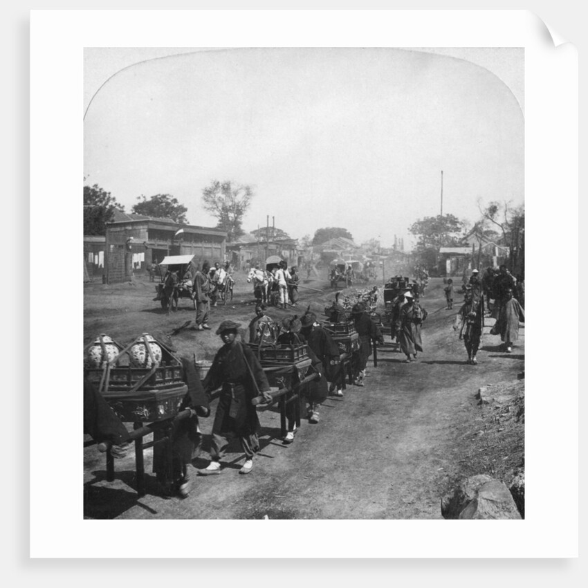 Chinese funeral procession, bearing food for the departed spirit by HC White