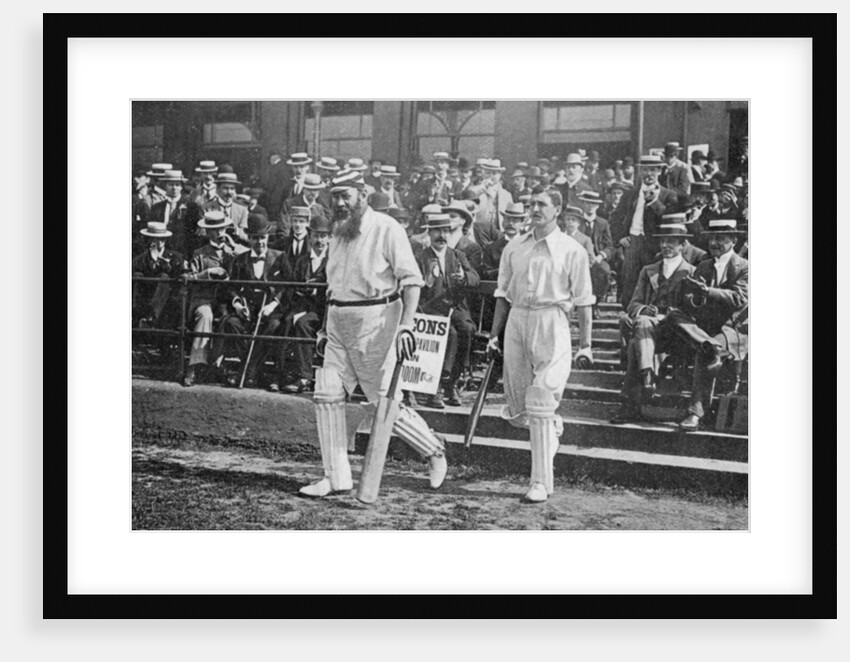 Dr WG Grace, English cricketer, walking out to bat by WA Rouch