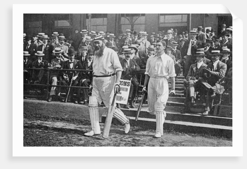 Dr WG Grace, English cricketer, walking out to bat by WA Rouch