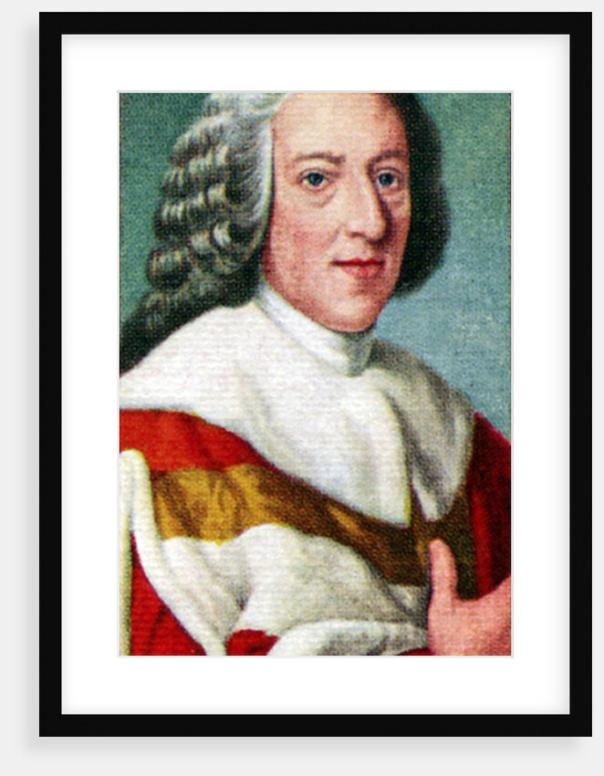 William Pitt, 1st Earl of Chatham, taken from a series of cigarette cards by Anonymous