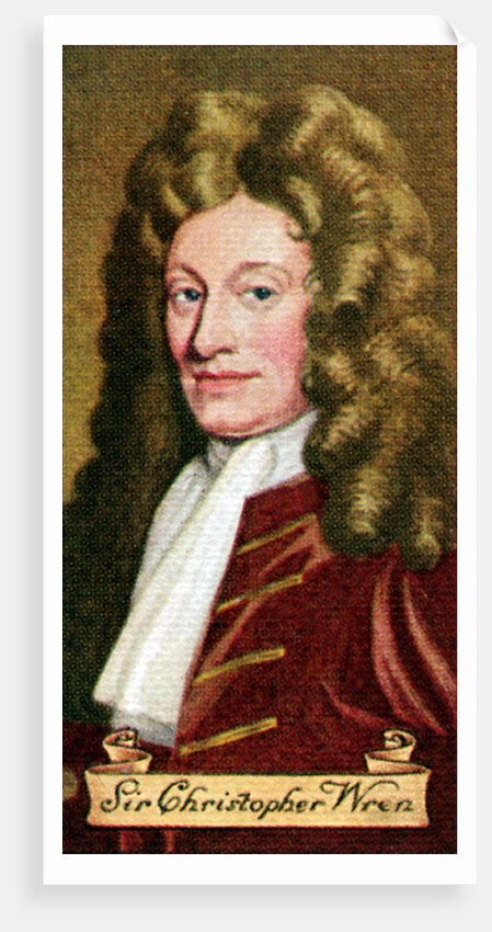 Sir Christopher Wren, taken from a series of cigarette cards by Anonymous