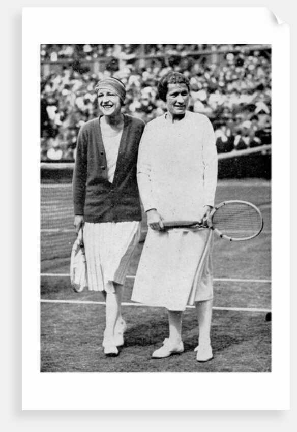 Suzanne Lenglen (left) and Elizabeth Ryan before their last singles match at Wimbledon by Anonymous
