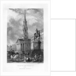 St Martin's Church from Charing Cross, London by J Woods