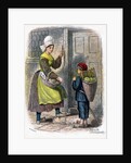 French Woman and Child Selling Fruit by W Dickes