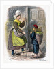 French Woman and Child Selling Fruit by W Dickes