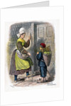 French Woman and Child Selling Fruit by W Dickes