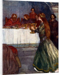 'Rowena came into the room carrying a beautiful golden cup', c430 AD by A S Forrest