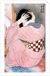 A Girl Dressing her Hair', or, 'Woman with an Undersash by Ito Shinsui