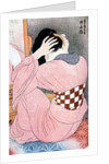 A Girl Dressing her Hair', or, 'Woman with an Undersash by Ito Shinsui