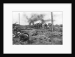 Allied troops and German prisoners at the Menin Road, near Ypres, Belgium by Anonymous