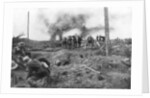 Allied troops and German prisoners at the Menin Road, near Ypres, Belgium by Anonymous